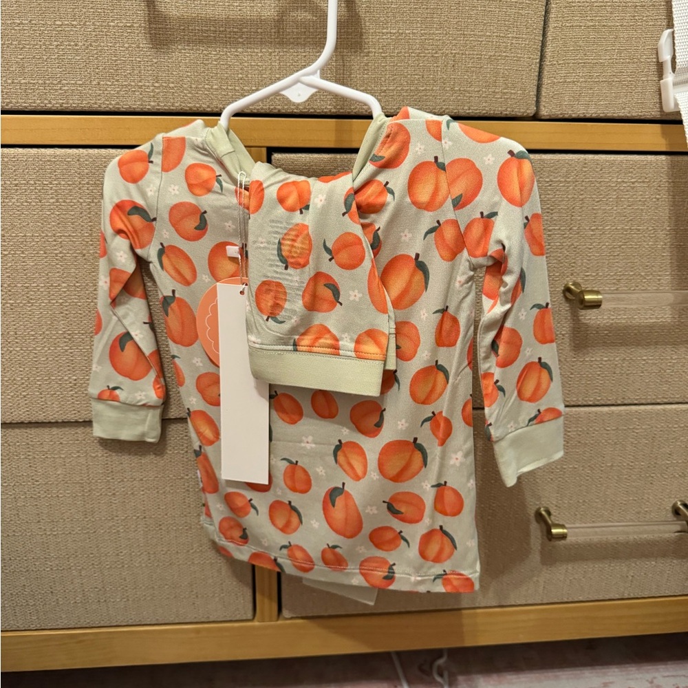 Peach Print Long Sleeve Shirt